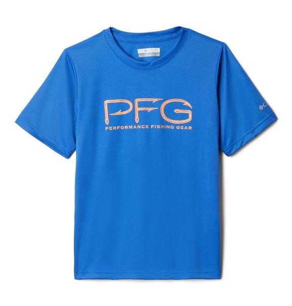 Columbia PFG Shirts Blue For Boys NZ48193 New Zealand